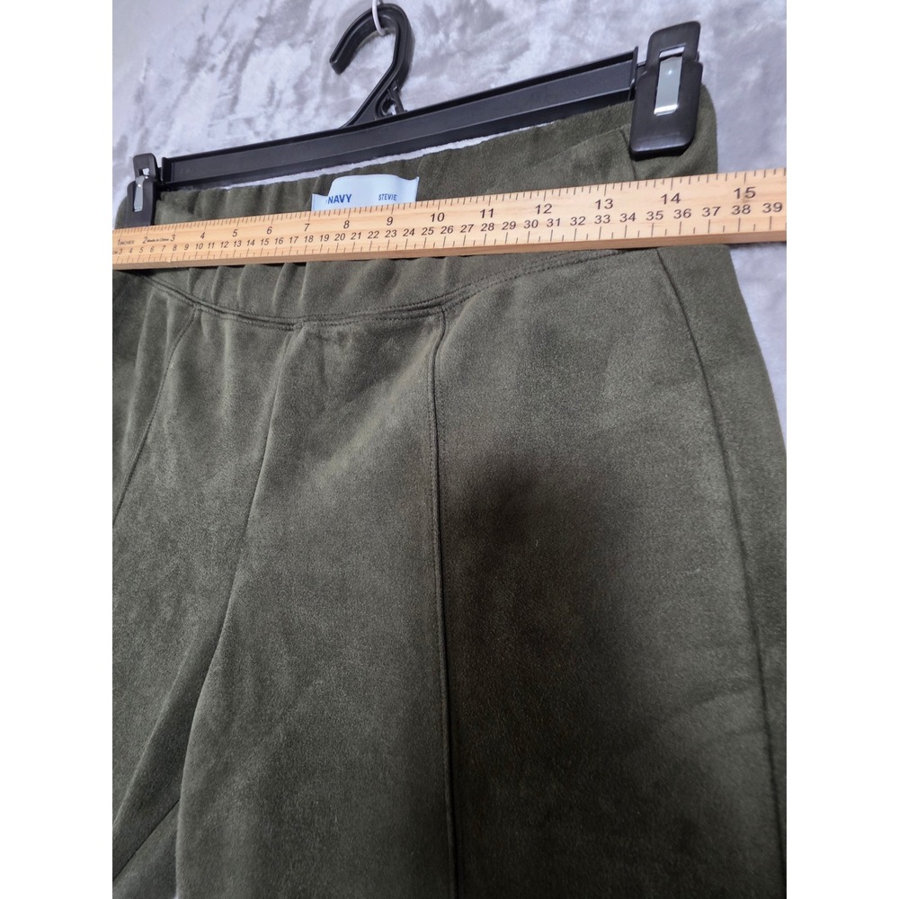 Old Navy Stevie Olive Green Faux Suede Pintuck Slim Leg Pants Womens Medium - Picture 5 of 7